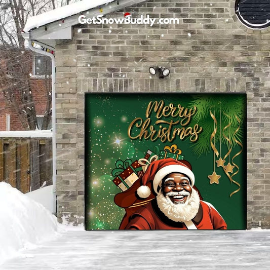 Black Santa- SnowBuddy™️ Garage Door Cover