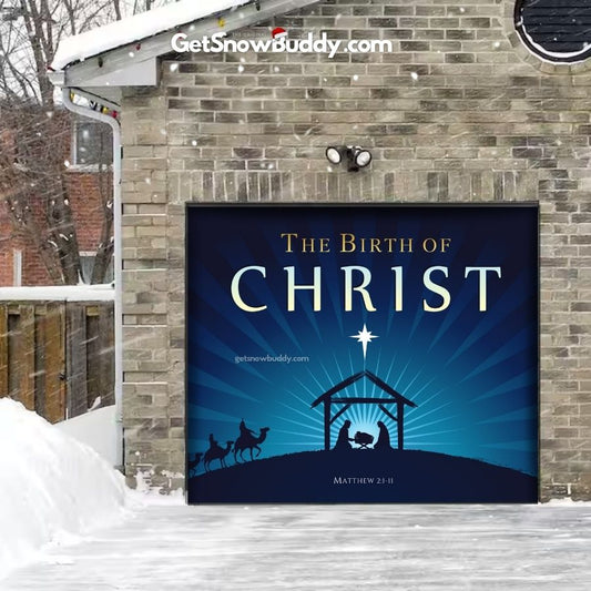 The Birth Of Christ- SnowBuddy™️ Garage Door Cover