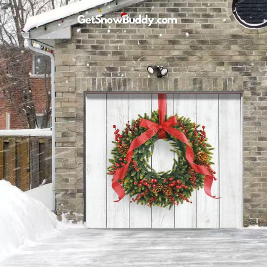 Christmas Wreath- SnowBuddy™️ Garage Door Cover