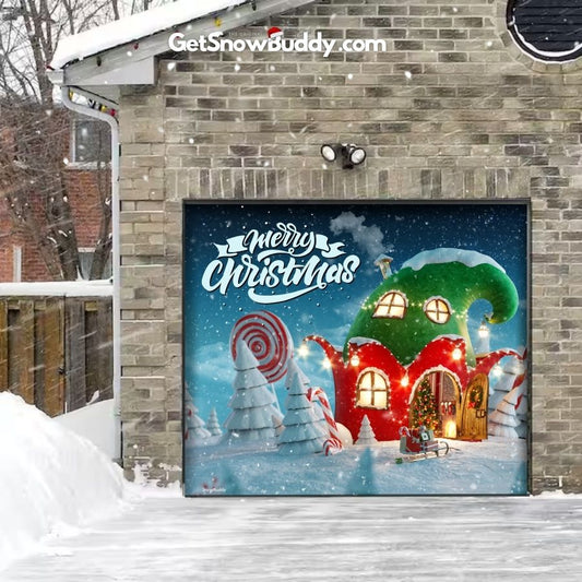 Christmas Wonderland- SnowBuddy™️ Garage Door Cover